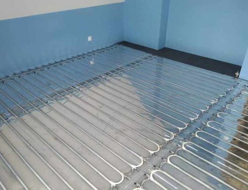 Water-based dry floor heating